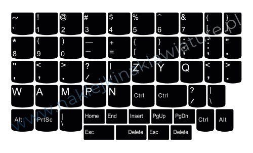 Przejdź do produktu Naklejki na klawiaturę dedykowane do LENOVO 14x14 mm - czarne - 10 sztuk
