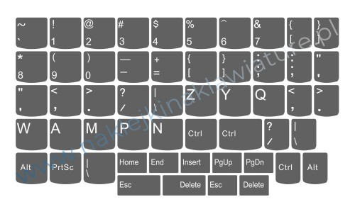 Przejdź do produktu Naklejki na klawiaturę dedykowane do LENOVO 14x14 ciemnoszare - 10 sztuk